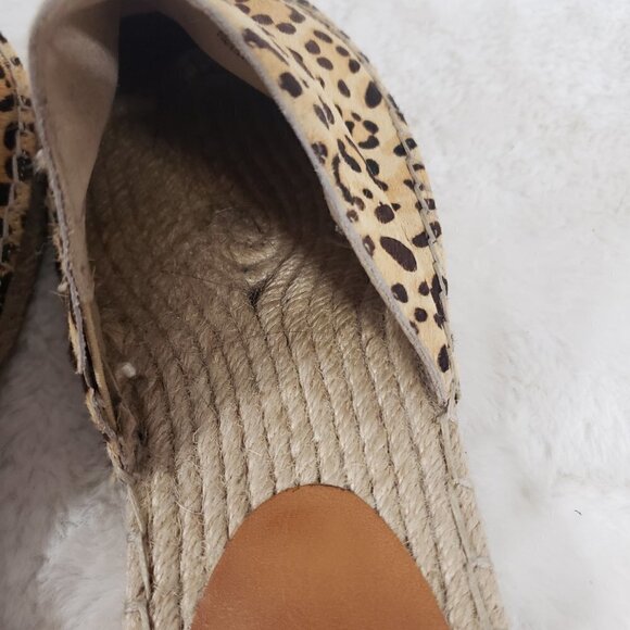 Gap Brown Leopard Hair on Hide Jute Sole Slip On Espadrille Size 11 - Picture 11 of 16